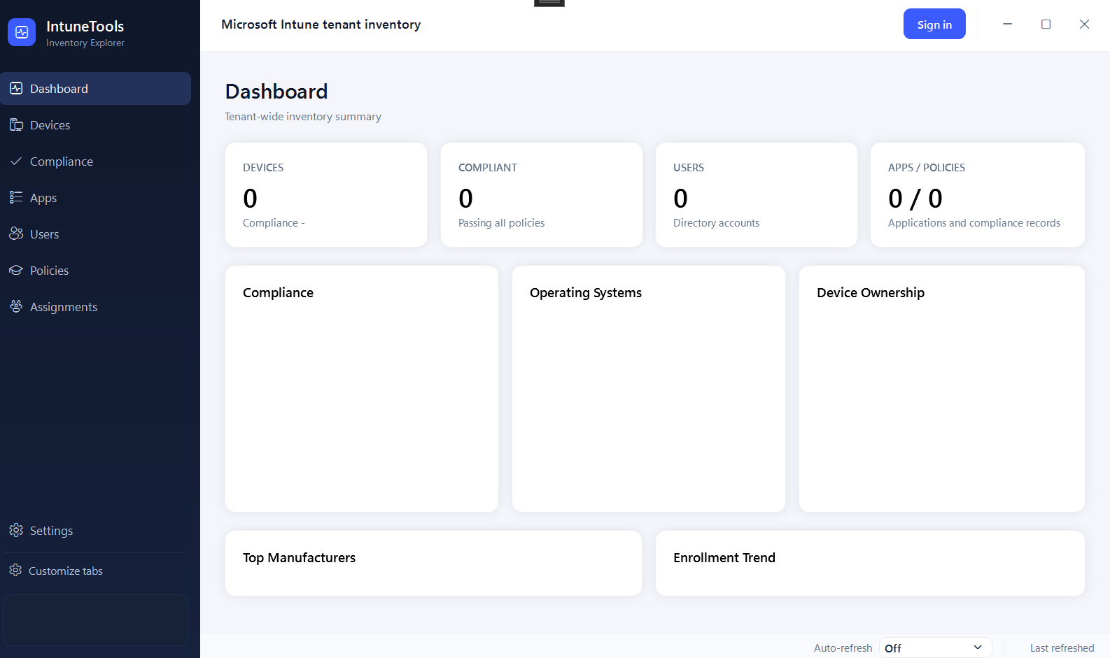 Intune Tools – Inventory Explorer dashboard